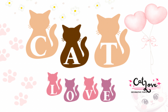 Cat Love Font for Web Design