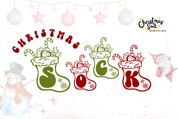 Christmas Sock Font for Web Design