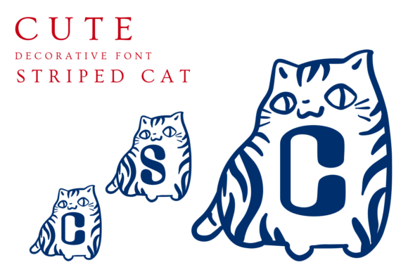 Cute Striped Cat Font