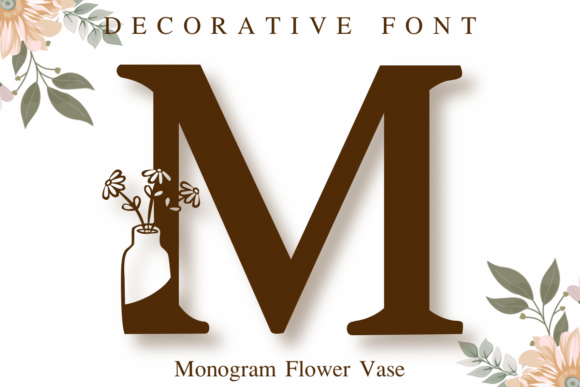 Monogram Flower Vase Font