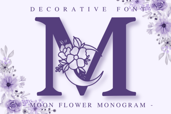 Moon Flower Monogram Font